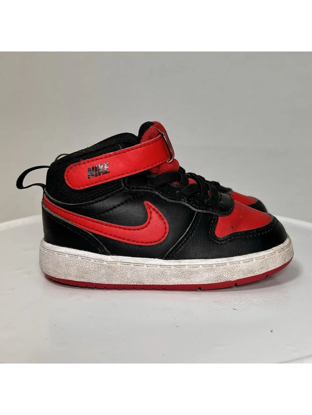 Nike Court Borough Mid 2 Toddlers Shoes CD7784-003 University Red Black Size 7C